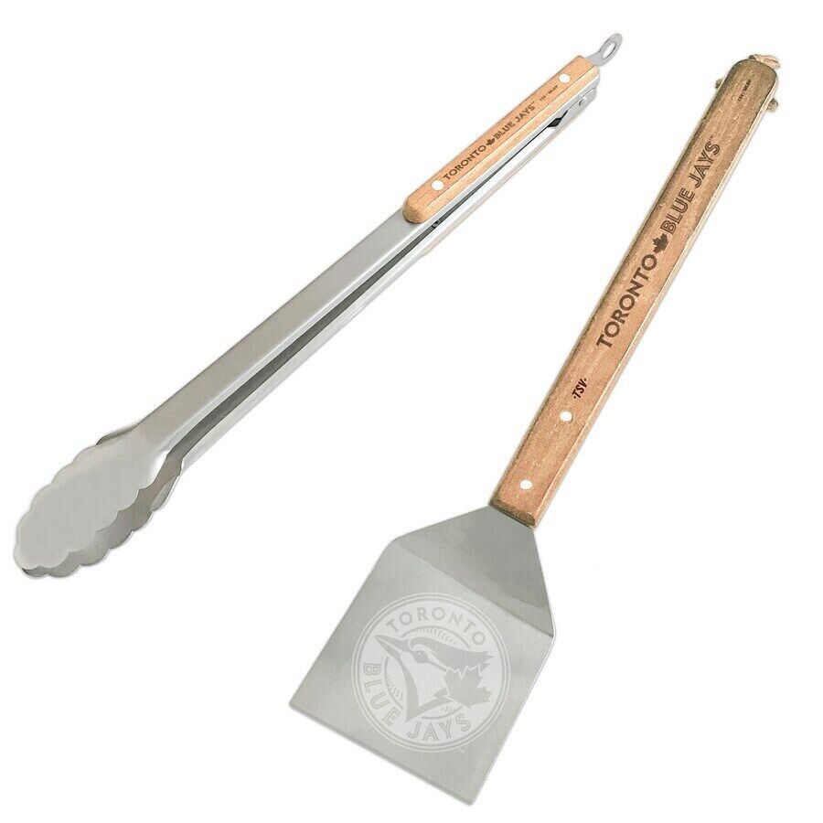 MLB Baseball Toronto Blue Jays 3 Piece BBQ Set-Spatula, Grill Tongs & Glove New