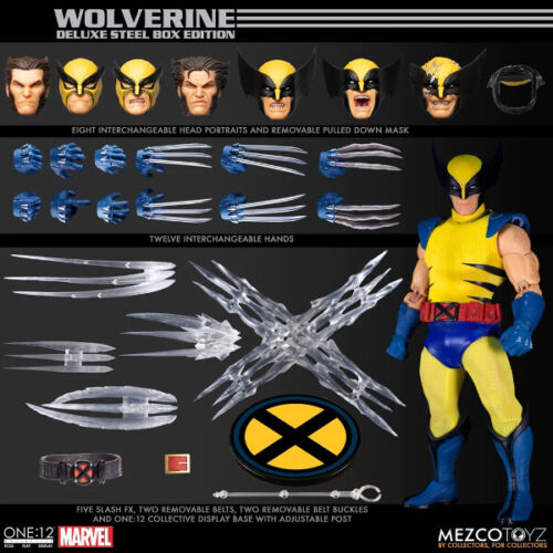 Mezco Toyz Marvel Wolverine 1:12 Deluxe Steel Book Collective Action Figure New