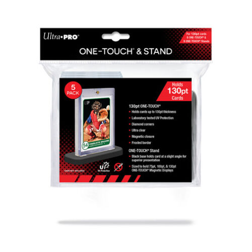 Ultra Pro 3x5 Regular One Touch 130pt Card Protectors Pack Of 5 With Stands New