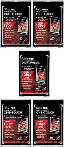 Ultra Pro 3x5 Regular One Touch 130pt BLACK BORDER Lot Of 5 Holders Brand New