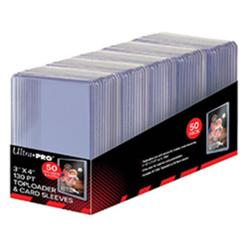 Ultra Pro 3x4 Toploaders Card Protectors With Sleeves 130pt 50 Count Box New