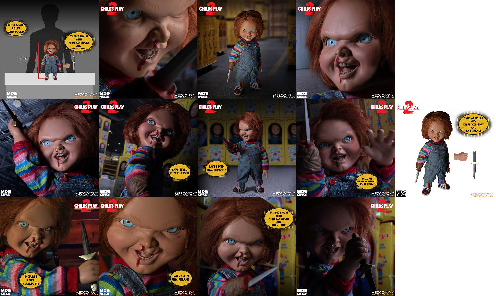 Mezco Toys Childs Play 15" Talking Menacing Chucky Doll Figure Brand New