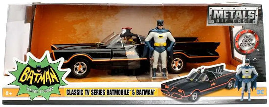 JADA Diecast 1:24 1966 Batmobile Car With 2 Batman Figures New