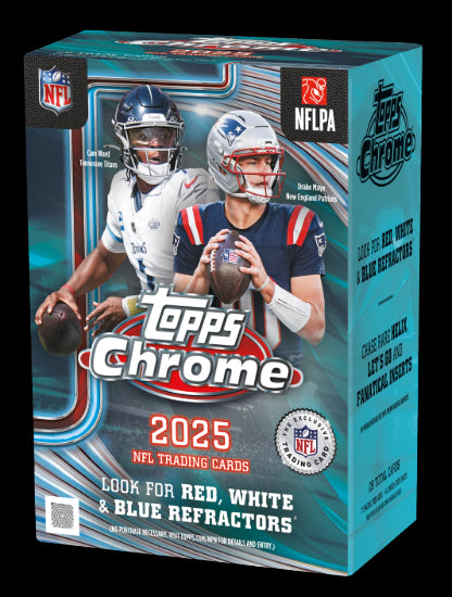 2025 Topps Chrome NFL Football Blaster Value Box Factory Sealed