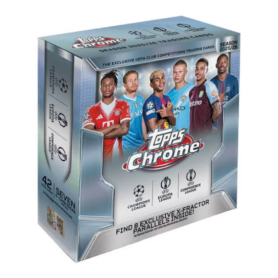 2025/26 Topps Chrome Soccer UEFA Club Competitions Mega Box Factory Sealed