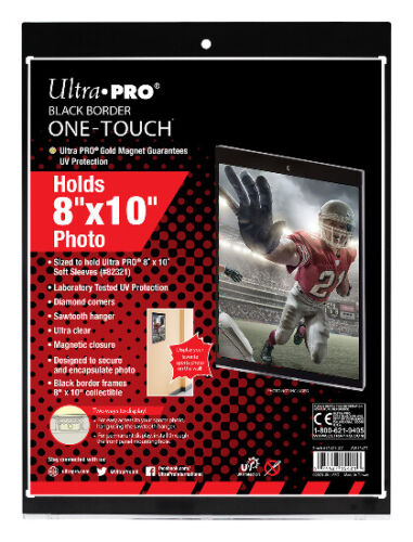 Ultra Pro UV One Touch 8" x 10" Black Border Photo Holder Brand New