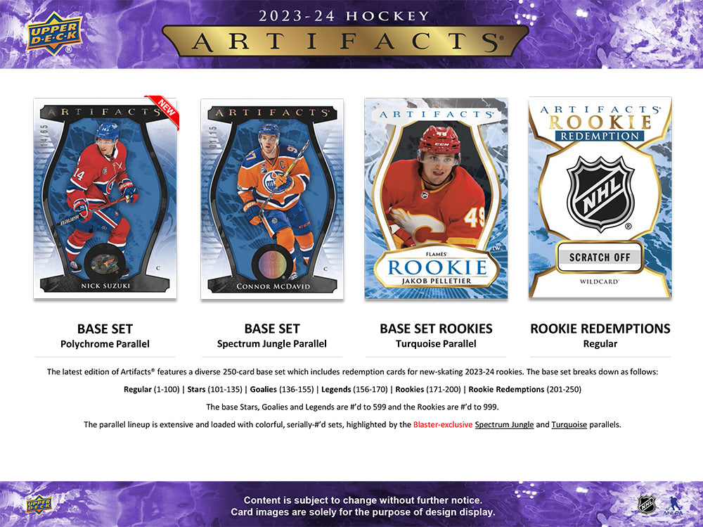 2023/24 Upper Deck NHL Hockey Artifacts Blaster Box Factory Sealed