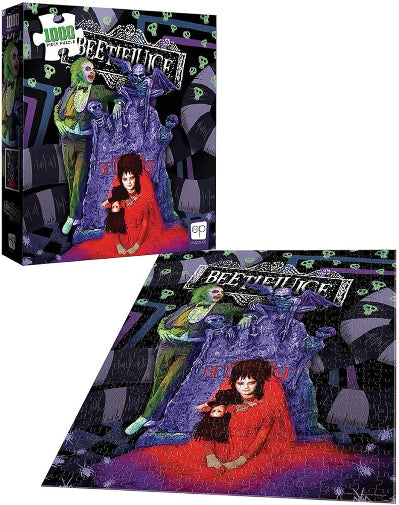 USAopoly Beetlejuice 1000 Piece Jigsaw Puzzle Graveyard Wedding New