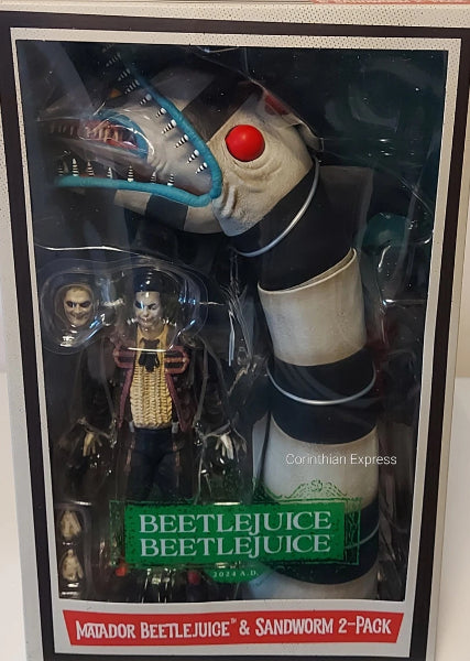 NECA Beetlejuice Ultimate Matador And Sandworm Action Figures New