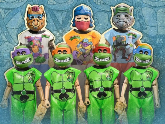 NECA Ben Cooper 1987 TMNT Ninja Turtles Clothed Action Figures Set of 7 Brand New