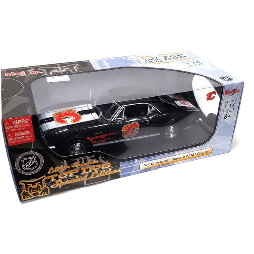 NHL Hockey Calgary Flames 1:18 Diecast '67 Chevy Camaro Car Brand New