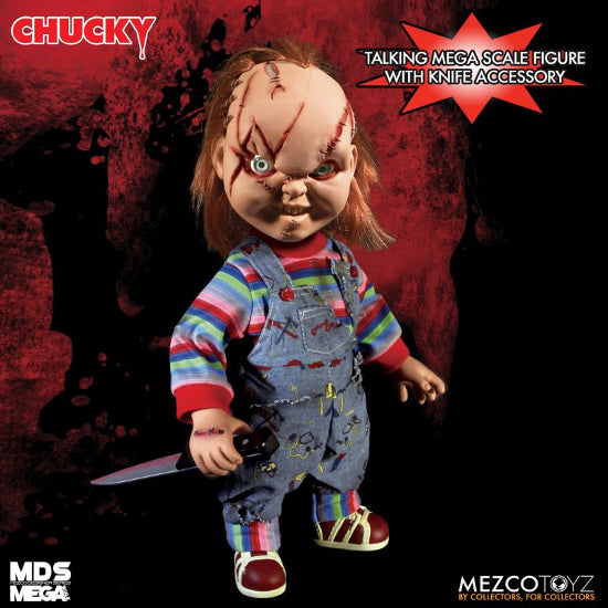 (PRE ORDER) MEZCO Toys Child's Play 15" Talking Scarred Chucky Doll Figure New