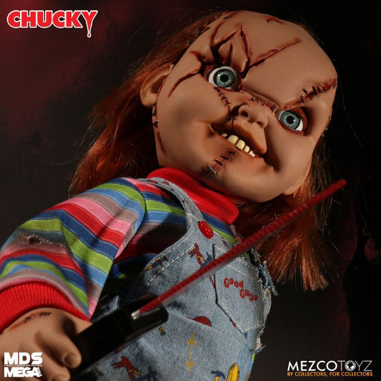 (PRE ORDER) MEZCO Toys Child's Play 15" Talking Scarred Chucky Doll Figure New