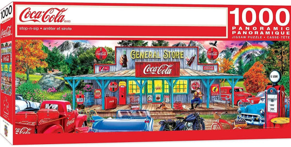 Masterpieces Coca Cola Stop And Sip 1000 Piece Pano Jigsaw Puzzle New