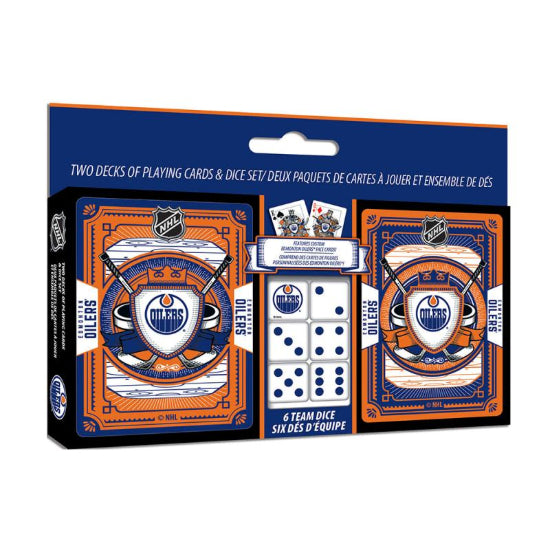Masterpieces NHL Hockey Edmonton Oilers 2 Pack Playing Cards With Dice Set New