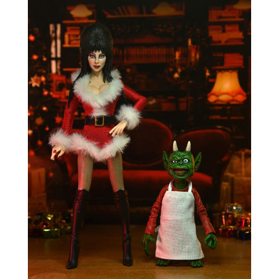 NECA Elvira Very Scary Xmas 8" Clothed Action Figure Set New