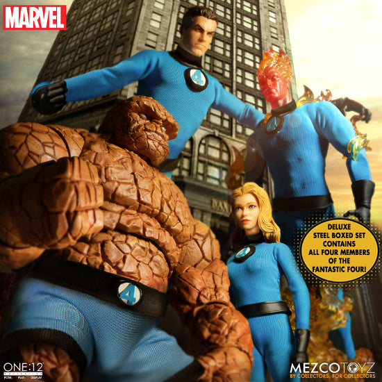 Mezco Toyz Fantastic Four 1:12 Collective Action Figures Deluxe Box Set New