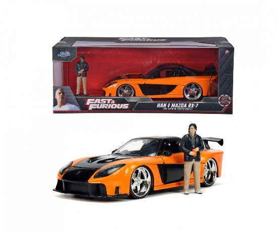 JADA Fast & Furious 1:24 Diecast Mazda RX7 With Han Figure New