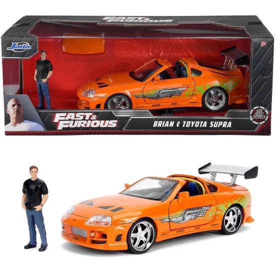 JADA Fast & Furious 1:24 Toyota Supra With Brian O'Conner Figure New