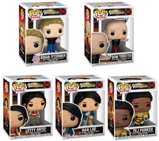 Funko POP Movies Fast And The Furious Complete Set Of 5 Vinyl Figures New
