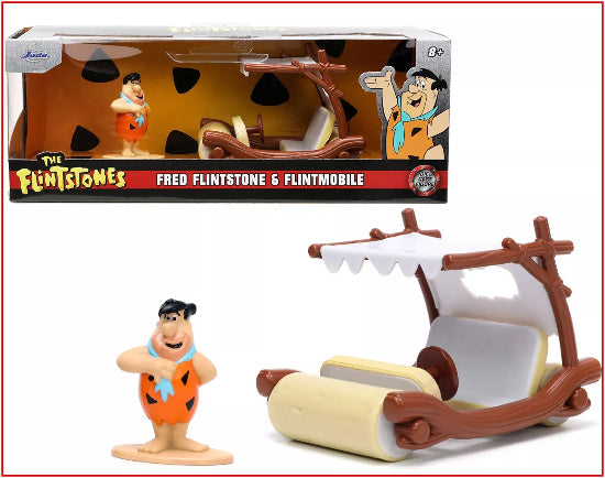 JADA The Flintstones 1:32 Flintmoblie Diecast Car With Fred Figure New