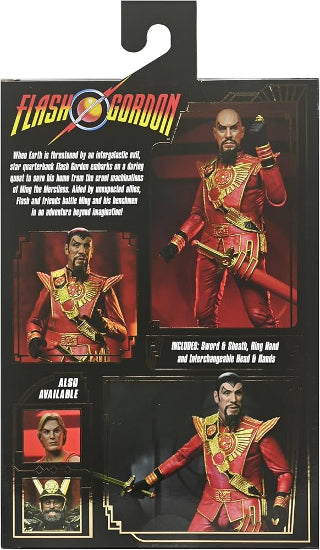 NECA Flash Gordon Ultimate Ming (Red Military Outfit) Action Figure Brand New
