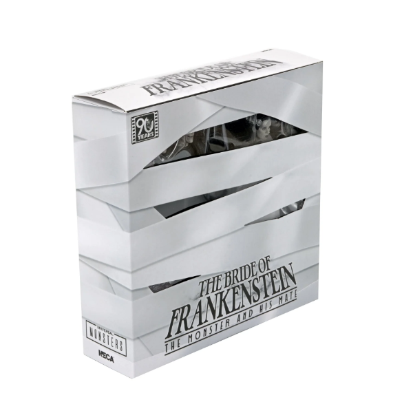 NECA Bride Of Frankenstein 90th Anniversary Monster & Mate 2 Pack Black & White Figures New