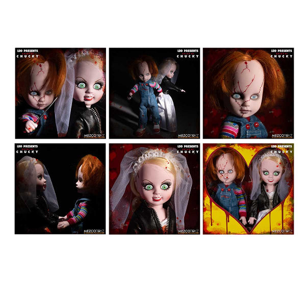 Mezco Toys Living Dead Dolls Childs Play Chucky & Tiffany Figures Dolls New