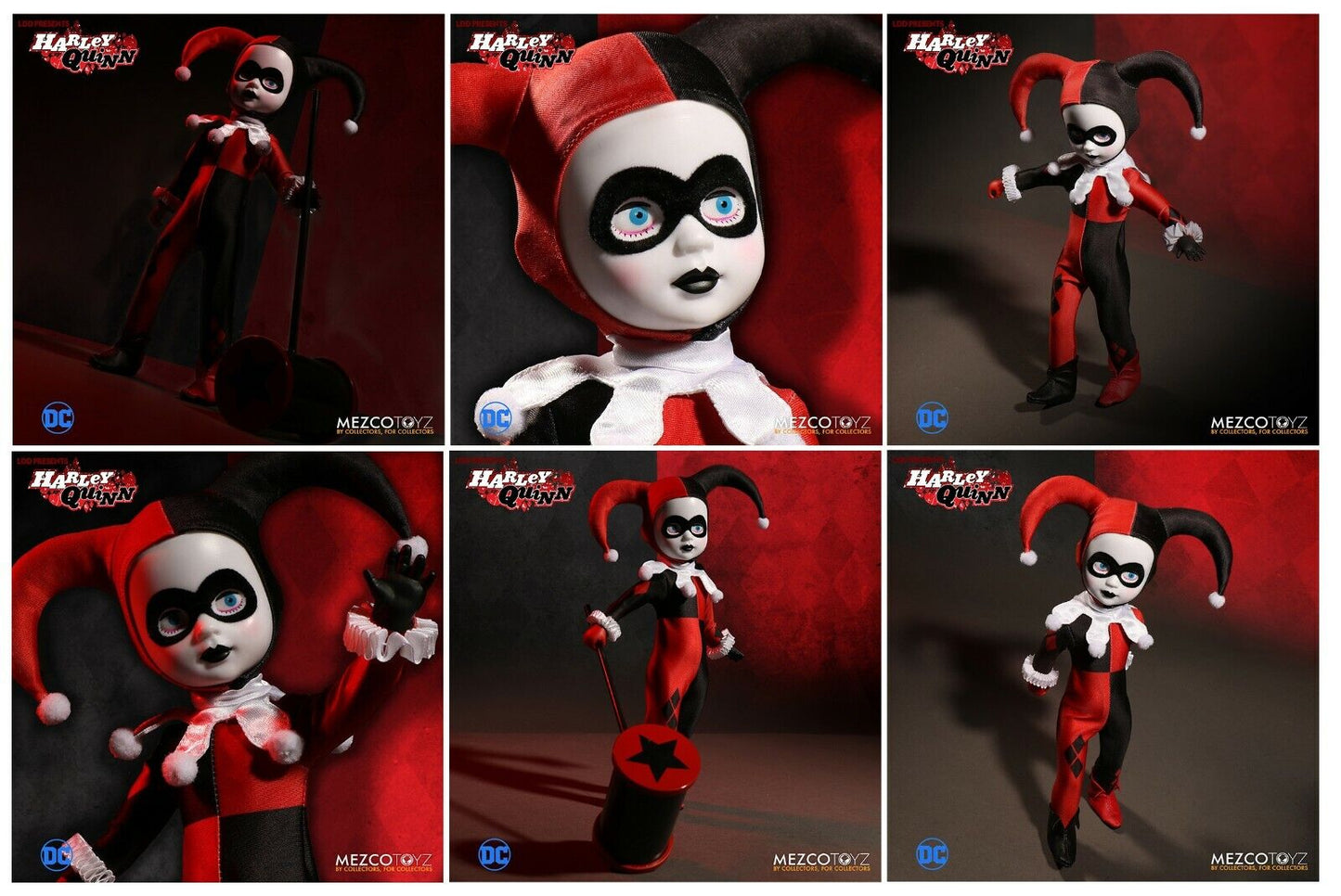 Mezco Living Dead Doll LDD DC Harley Quinn Action Figure Doll Brand New