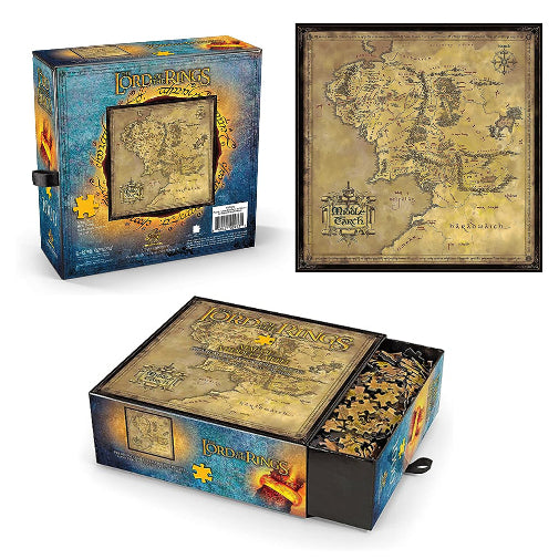 Noble Collection Lord Of The Rings Map Of Middle Earth Puzzle Brand New