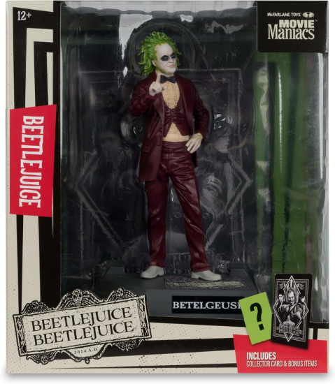 McFarlane Toys Movie Maniacs Beetlejuice 6" Posed Red Tuxedo Action Figure New