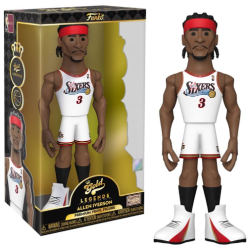 Funko Gold NBA Basketball Philadelphia 76ers Allen Iverson 12" Action Figure New