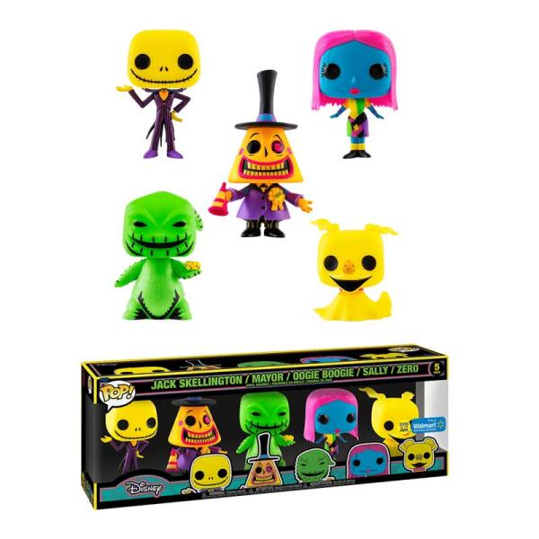 Funko Nightmare Before Christmas Glow In Dark Exclusive 5 Pack Vinyl Figures New