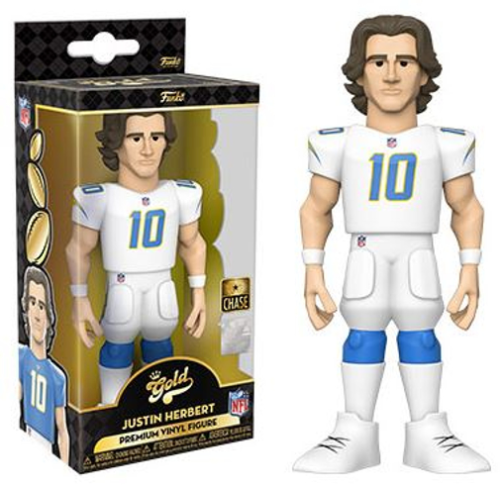 Funko Gold NFL Football Los Angeles Chargers Justin Herbert 5" CHASE Figure New