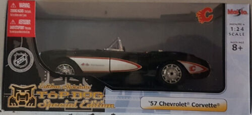 NHL Hockey Calgary Flames Diecast 1:24 Scale 57 Corvette Car Brand New
