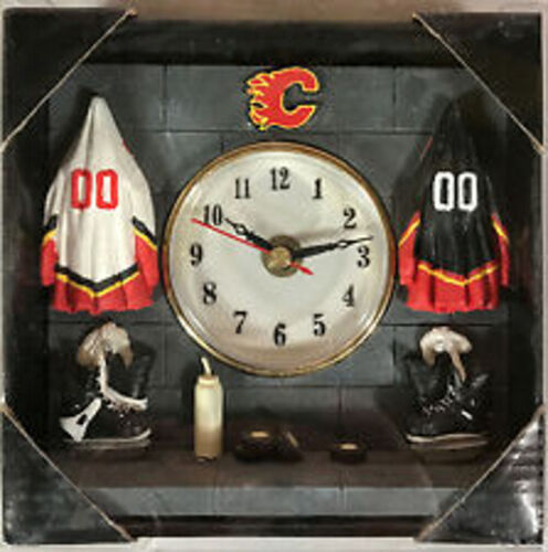 NHL Hockey Calgary Flames Elby Retro Table Clock Brand New
