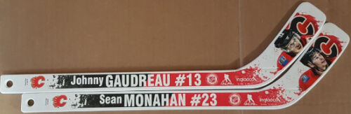 NHL Hockey Calgary Flames Mini Player Sticks Sean Monahan Johnny Gaudreau New