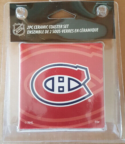 NHL Hockey Montreal Canadiens HABS 2 Piece Ceramic Coaster Set Brand New