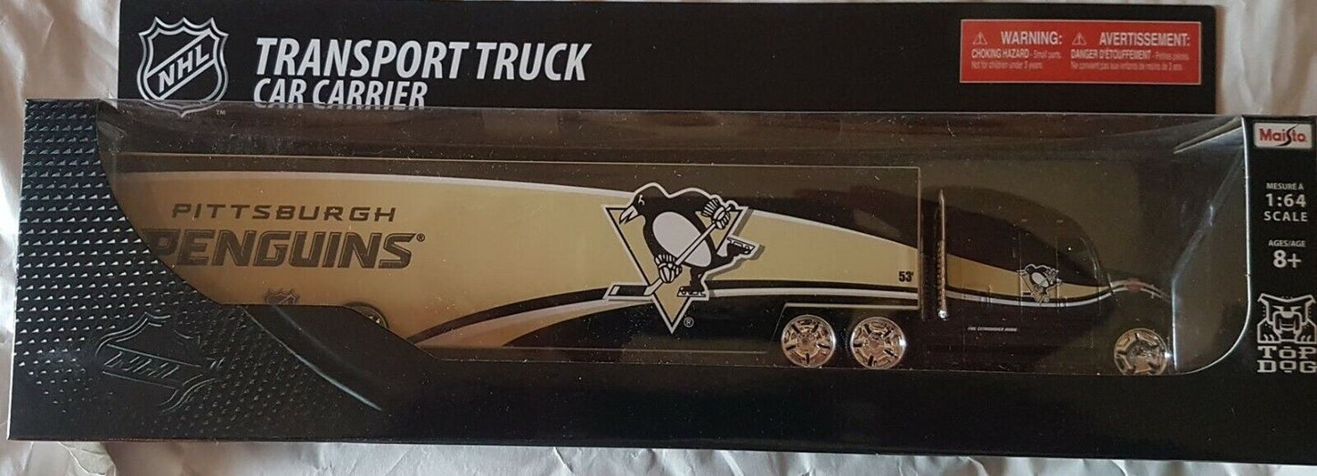 NHL Hockey Pittsburgh Penguins PENS Diecast 1:64 Scale Transport Truck Brand New