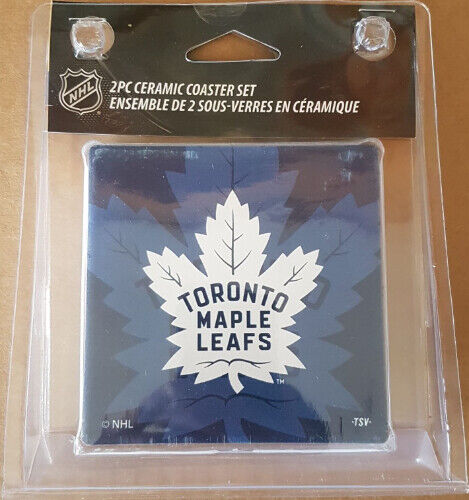 NHL Hockey Toronto Maple Leafs 2 Piece Ceramic Coaster Set Brand New