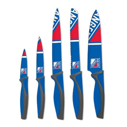 NHL Hockey New York Rangers 5 Piece Kitchen Knives 5 Pc Set New