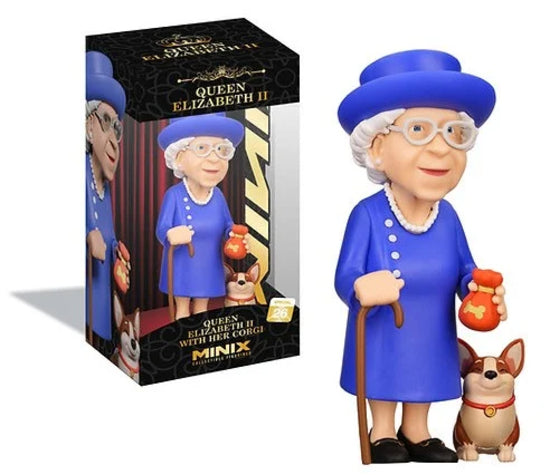 MINIX icons Queen Elizabeth & Corgi Vinyl Figure New