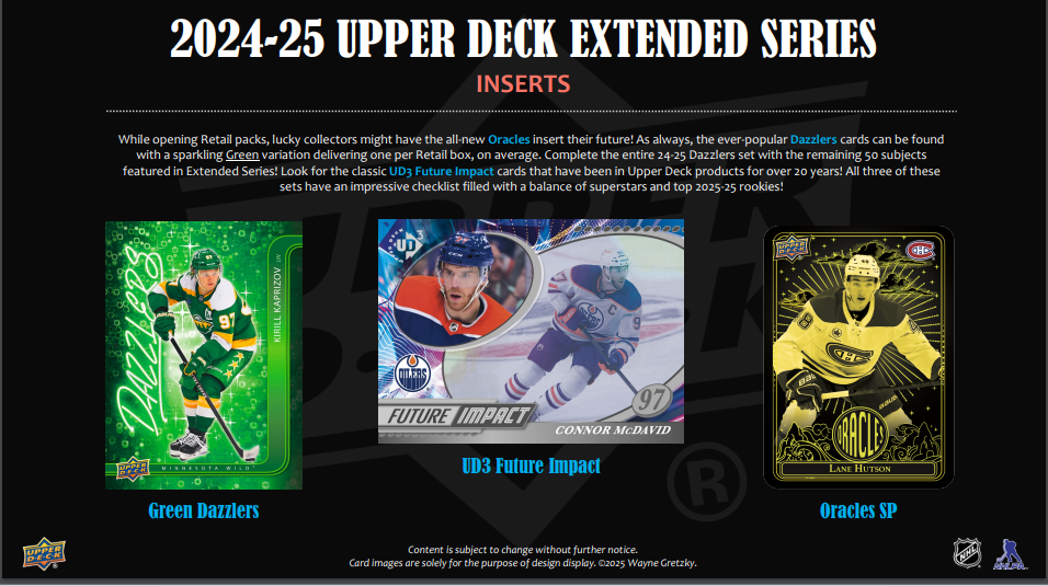 2024/25 NHL Hockey Upper Deck Extended Series Blaster Box Factory Sealed