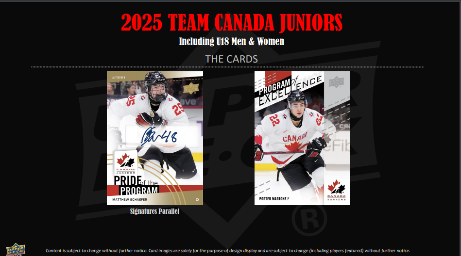 2025 Upper Deck Hockey Team Canada Juniors Blaster Box Factory Sealed