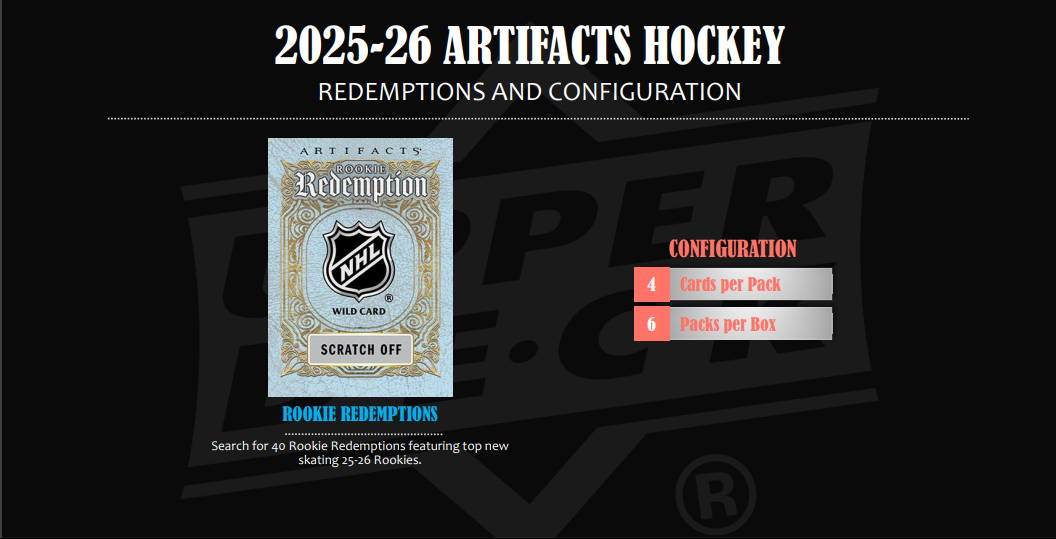 (PRE ORDER) 2025/26 Upper Deck NHL Hockey Artifacts Blaster Box Factory Sealed