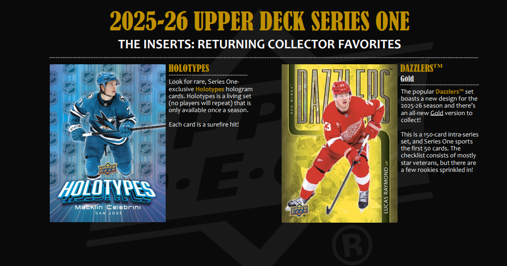 (PRE ORDER) 2025/26 Upper Deck NHL Hockey Series 1 Tin Factory Sealed