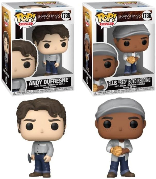 Funko POP Movies The Shawshank Redemption Set Of 2 Andy & Ellis Vinyl Figures New
