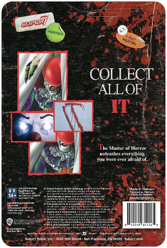 Super 7 Stephen Kings IT Reaction Pennywise Clown Action Figure New