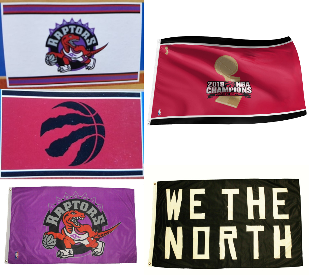 NBA Basketball Toronto Raptors Raps 3x5 Flag Banners LOT OF 5 Brand New