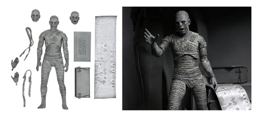 NECA Universal Monsters Ultimate Black & White Mummy Action Figure New